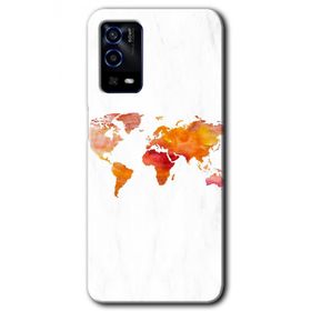 Oppo A55 Dünya Haritası Baskılı Uyumlu Silikon Kılıf