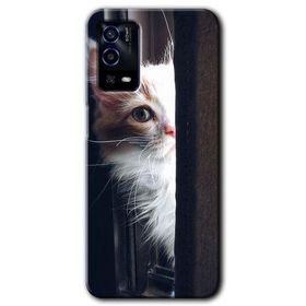 Oppo A55 Kedi Bakışı Baskılı Uyumlu Silikon Kılıf