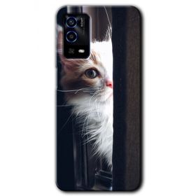 Oppo A55 Kedi Bakışı Baskılı Uyumlu Silikon Kılıf