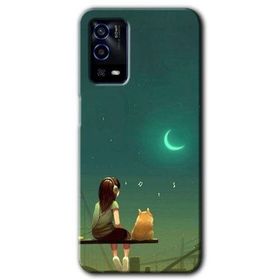 Oppo A55 Kedili Kız Baskılı Uyumlu Silikon Kılıf