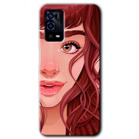 Oppo A55 Kızıl Kız Baskılı Uyumlu Silikon Kılıf
