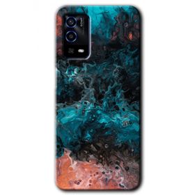 Oppo A55 Liquid Colorfull Baskılı Uyumlu Silikon Kılıf