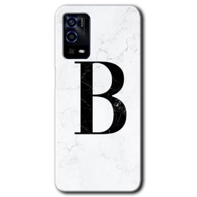 Oppo A55 Pembe Mermer Desenli T Harfi Baskılı Uyumlu Silikon Kılıf