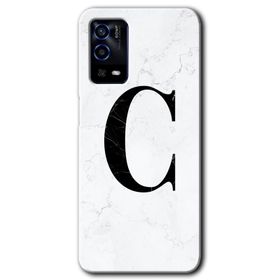 Oppo A55 Pembe Mermer Desenli T Harfi Baskılı Uyumlu Silikon Kılıf
