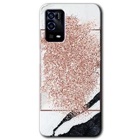 Oppo A55 Simli Mermer Baskılı Uyumlu Silikon Kılıf