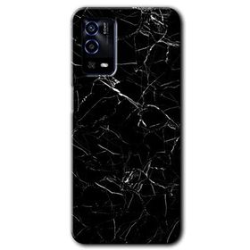Oppo A55 Siyah Mermer Baskılı Uyumlu Silikon Kılıf