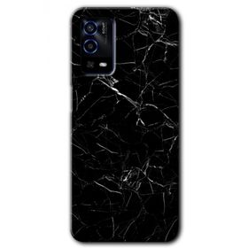 Oppo A55 Siyah Mermer Baskılı Uyumlu Silikon Kılıf