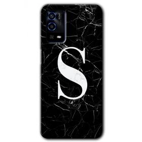 Oppo A55 Siyah Mermer Desenli Ş Harfi Baskılı Uyumlu Silikon Kılıf