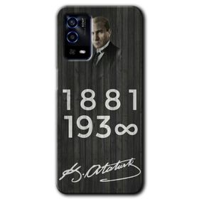 Oppo A55 Siyah Mermer Desenli Y Harfi Baskılı Uyumlu Silikon Kılıf