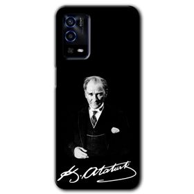Oppo A55 Siyah Mermer Desenli Y Harfi Baskılı Uyumlu Silikon Kılıf