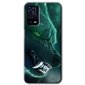 Oppo A55 Yeşil Kurt Baskılı Uyumlu Silikon Kılıf