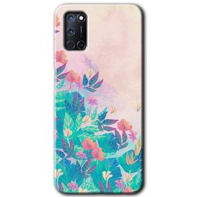 Oppo A72 Çizim Yapraklar Baskılı Uyumlu Silikon Kılıf