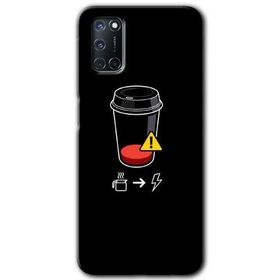 Oppo A72 Coffee Battery Baskılı Uyumlu Silikon Kılıf
