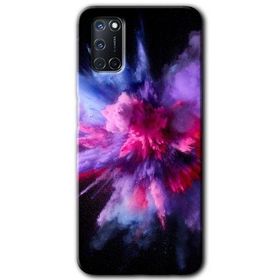 Oppo A72 Color Splash Purple Baskılı Uyumlu Silikon Kılıf