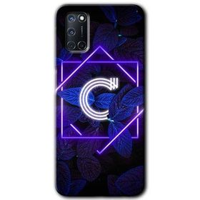 Oppo A72 Dark Neon Yaprak Ç Harfi Baskılı Uyumlu Silikon Kılıf