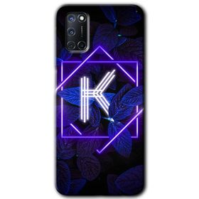 Oppo A72 Dark Neon Yaprak H Harfi Baskılı Uyumlu Silikon Kılıf