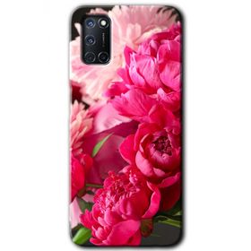 Oppo A72 Kırmızı Beyaz Gül Baskılı Uyumlu Silikon Kılıf