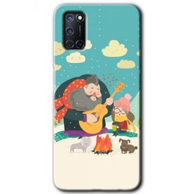 Oppo A72 Kış Pikniği Baskılı Uyumlu Silikon Kılıf