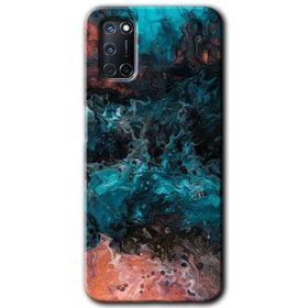 Oppo A72 Liquid Colorfull Baskılı Uyumlu Silikon Kılıf