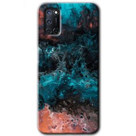 Oppo A72 Liquid Colorfull Baskılı Uyumlu Silikon Kılıf