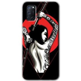 Oppo A72 Samurai Girl Baskılı Uyumlu Silikon Kılıf
