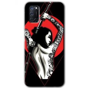 Oppo A72 Samurai Girl Baskılı Uyumlu Silikon Kılıf