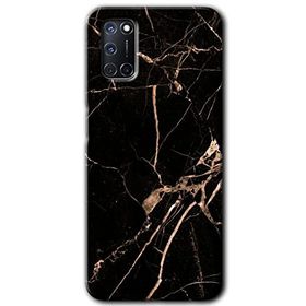 Oppo A72 Siyah Gold Mermer Baskılı Uyumlu Silikon Kılıf