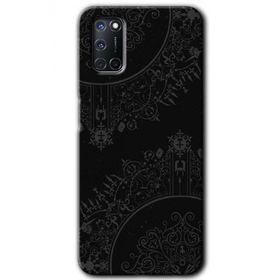 Oppo A72 Siyah Mandala Baskılı Uyumlu Silikon Kılıf