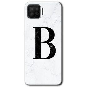 Oppo A73 Beyaz Mermer Desenli B Harfi Baskılı Uyumlu Silikon Kılıf