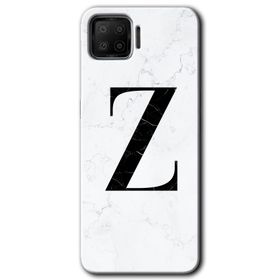Oppo A73 Beyaz Mermer Desenli Z Harfi Baskılı Uyumlu Silikon Kılıf