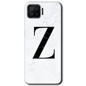 Oppo A73 Beyaz Mermer Desenli Z Harfi Baskılı Uyumlu Silikon Kılıf