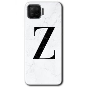 Oppo A73 Beyaz Mermer Desenli Z Harfi Baskılı Uyumlu Silikon Kılıf
