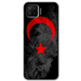 Oppo A73 Black Ayyıldız Baskılı Uyumlu Silikon Kılıf