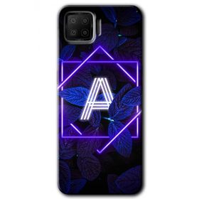 Oppo A73 Dark Neon Yaprak A Harfi Baskılı Uyumlu Silikon Kılıf