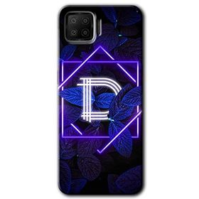 Oppo A73 Dark Neon Yaprak D Harfi Baskılı Uyumlu Silikon Kılıf