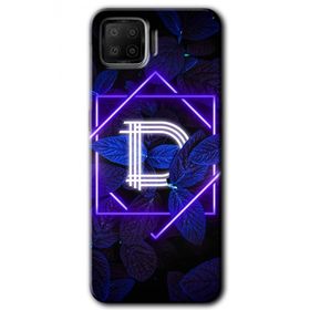 Oppo A73 Dark Neon Yaprak D Harfi Baskılı Uyumlu Silikon Kılıf