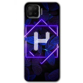 Oppo A73 Dark Neon Yaprak H Harfi Baskılı Uyumlu Silikon Kılıf