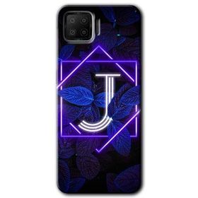 Oppo A73 Dark Neon Yaprak J Harfi Baskılı Uyumlu Silikon Kılıf