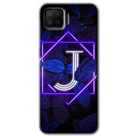 Oppo A73 Dark Neon Yaprak J Harfi Baskılı Uyumlu Silikon Kılıf