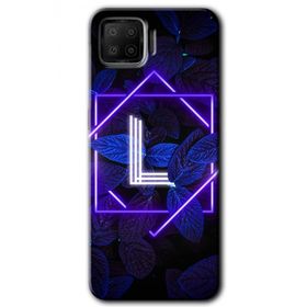 Oppo A73 Dark Neon Yaprak L Harfi Baskılı Uyumlu Silikon Kılıf