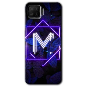 Oppo A73 Dark Neon Yaprak M Harfi Baskılı Uyumlu Silikon Kılıf