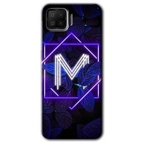 Oppo A73 Dark Neon Yaprak M Harfi Baskılı Uyumlu Silikon Kılıf