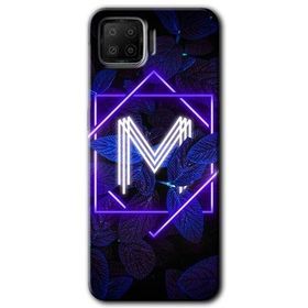 Oppo A73 Dark Neon Yaprak M Harfi Baskılı Uyumlu Silikon Kılıf