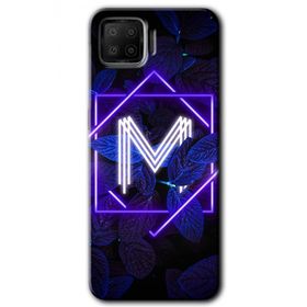 Oppo A73 Dark Neon Yaprak M Harfi Baskılı Uyumlu Silikon Kılıf
