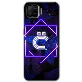 Oppo A73 Dark Neon Yaprak O Harfi Baskılı Uyumlu Silikon Kılıf