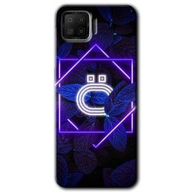 Oppo A73 Dark Neon Yaprak O Harfi Baskılı Uyumlu Silikon Kılıf