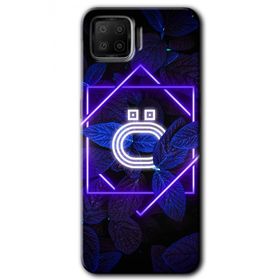 Oppo A73 Dark Neon Yaprak O Harfi Baskılı Uyumlu Silikon Kılıf