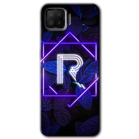 Oppo A73 Dark Neon Yaprak R Harfi Baskılı Uyumlu Silikon Kılıf