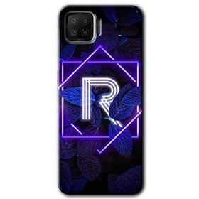 Oppo A73 Dark Neon Yaprak R Harfi Baskılı Uyumlu Silikon Kılıf