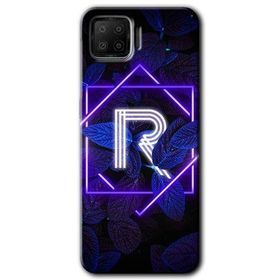Oppo A73 Dark Neon Yaprak R Harfi Baskılı Uyumlu Silikon Kılıf